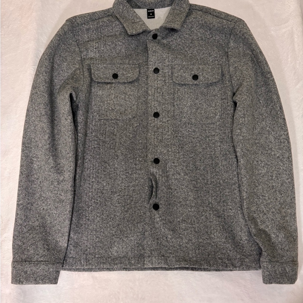 SHEIN Men's Charcoal Gray Shirt Jacket